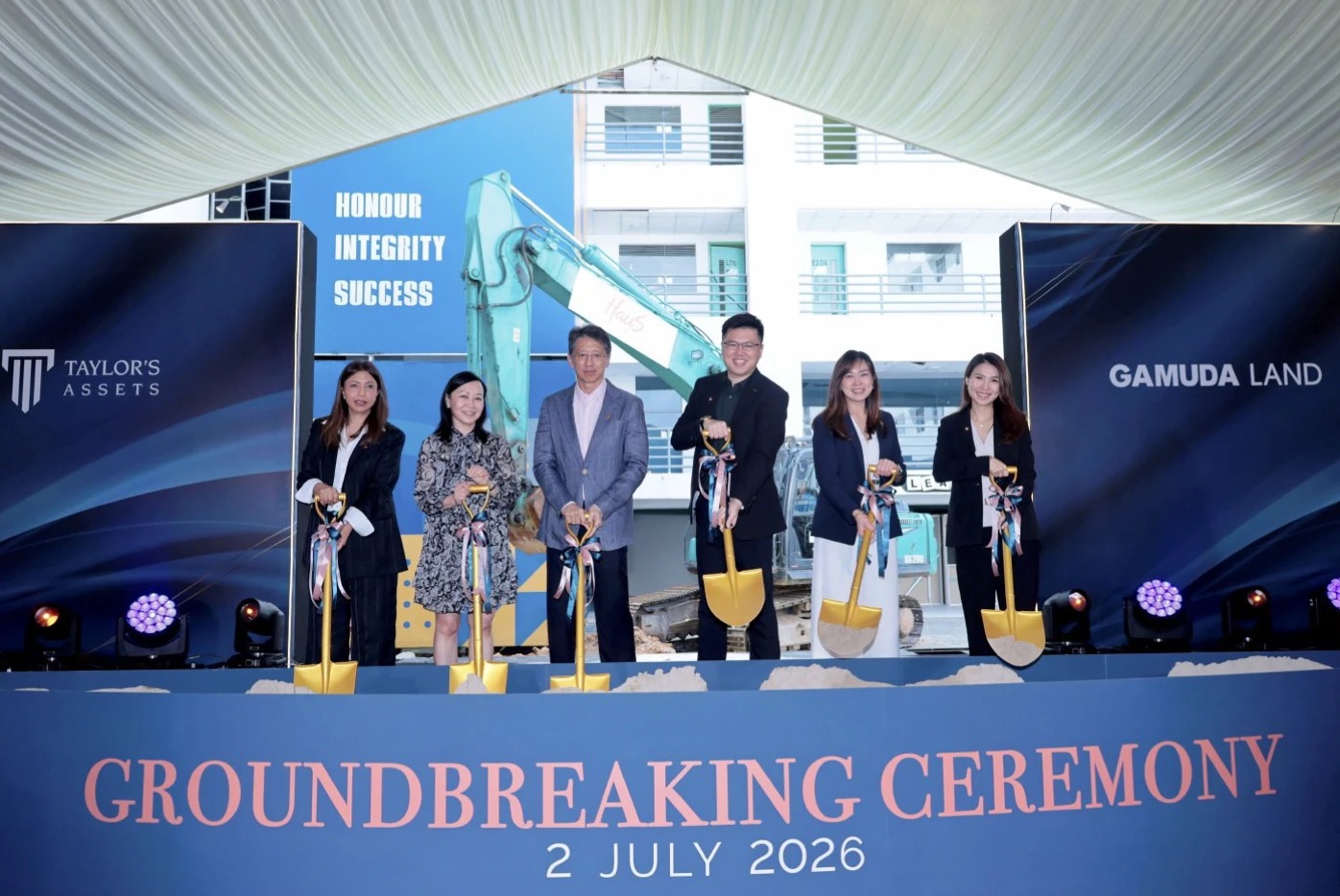 Groundbreaking ceremony for Haus on 15 on 2 July 2026, with Gamuda Land and Taylor's Assets